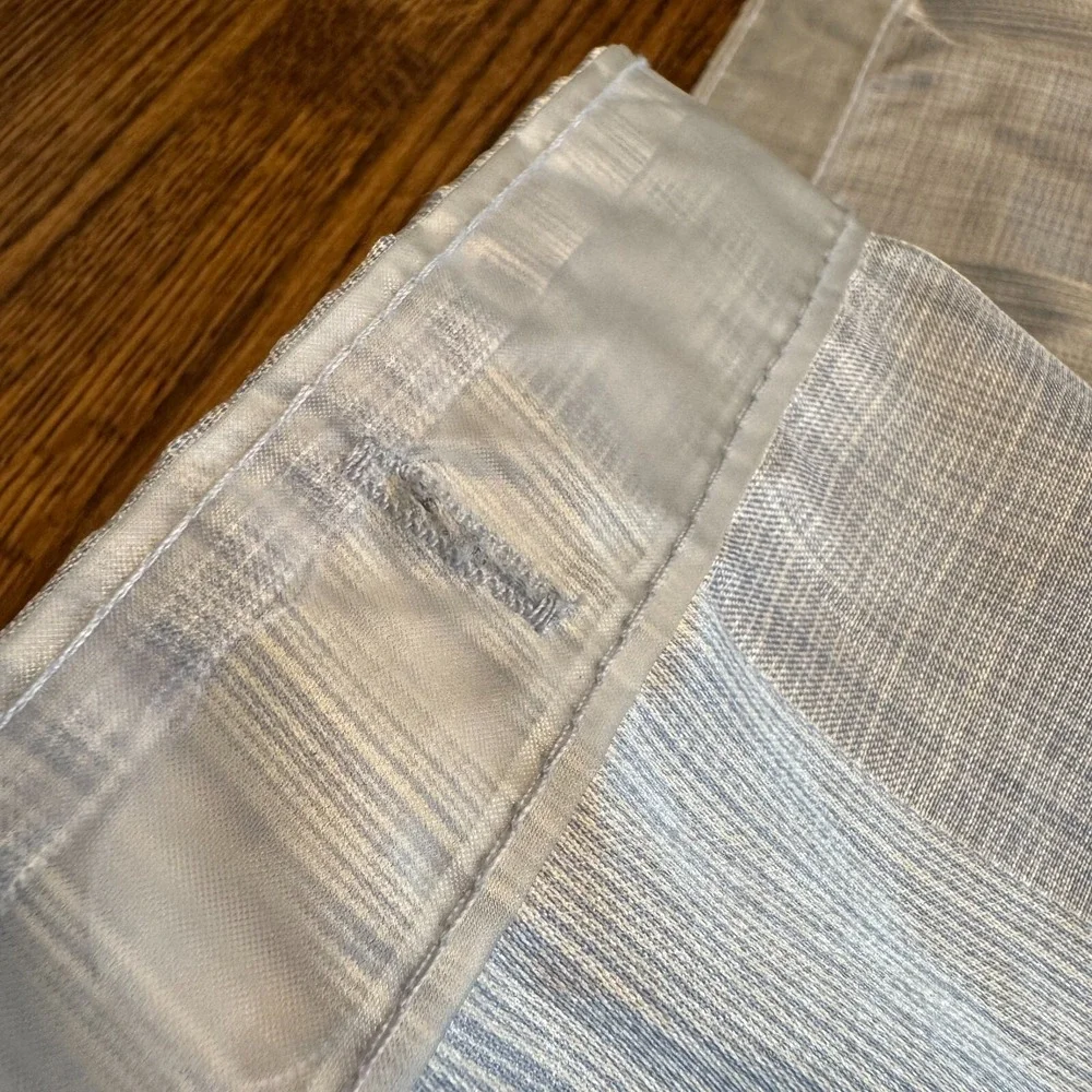Shower‎ Curtain Fabric Light Blue Stripe Monochromatic JC Penney Home 72